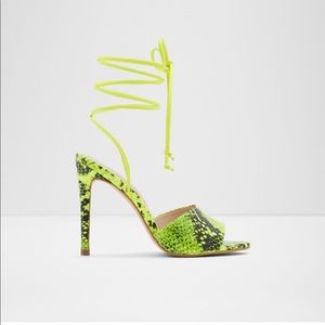 Green Snakeskin Heels